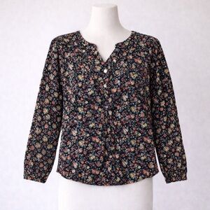 Old Navy Floral Long Sleeve‎ Blouse Size L (juniors) Floral Casual Everyday